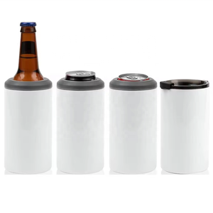 Özel logo Glitter çift duvarlı paslanmaz çelik bira şarap şişesi ince Can soğutucu 12oz 4 in 1 soğuk tutmak - Product Image 6