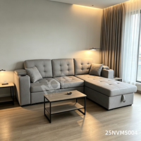 Canapé-lit d'angle moderne avec rangement, porte-gobelets et appuie-tête réglable pour la maison
