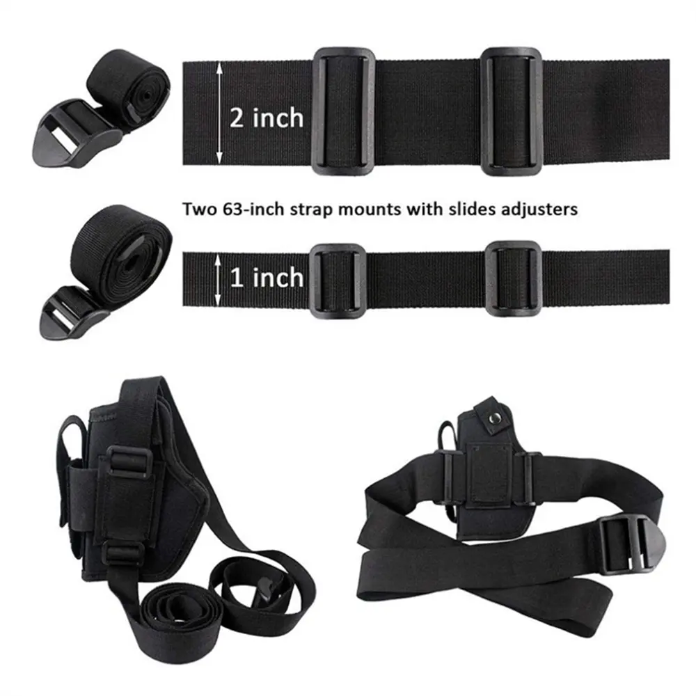 Tactical Concealed Gun Carry Holster IWB OWB Car Waist Belt Gun Holster with 2 Strap Mounts