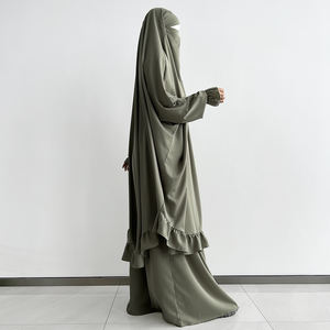 Nida jiljil2 parça etek namaz seti türk Dubai suudi Robe uzun Khimar toptan mütevazı kadınlar müslüman kızlar islam giyim - Product Image 2