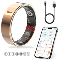 Bague connectée : Moniteur de fréquence cardiaque, oxygène sanguin, pression artérielle, sommeil, VFC, podomètre, contrôlable par application, étanche, personnalisable pour la synchronisation de la santé