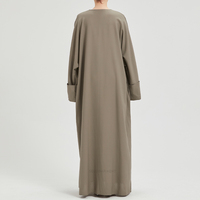 Abaya Personnalisée en Lin Naturel pour Femme, Respirante, Longueur Totale, Abaya Musulmane Unie pour Femme