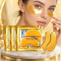 Vente en gros de masques pour les yeux en hydrogel de beauté personnalisés en or 24 carats, patchs de gel pour les yeux à la vitamine C et au collagène pour éclaircir les cernes