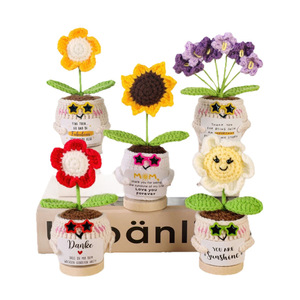 Adornos de Flores Suculentas Hechos a Mano con Ganchillo, Decoraciones Creativas para Escritorio, Hechos en China, para Uso en Interiores, Regalo Encantador - Product Image 5