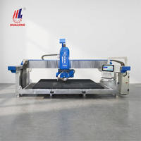 Scie à pont CNC 5 axes monobloc Hualong ESA italienne pour la découpe de pierre, le découpage de comptoirs et d'éviers en granit et marbre, et la gravure