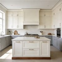 Meubles de cuisine modulaires modernes de style français sur mesure, ensembles de tables d'îlot de cuisine, îlot de cuisine en bois à vendre