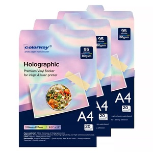 Papier adhésif en vinyle imprimé arc <span class=keywords><strong>iris</strong></span> 10 feuilles, papier holographique imperméable, étiquettes auto-adhésives pour manuel - Product Image 4