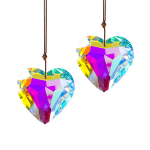 Prisma a forma di cuore in cristallo AB acchiappasole per finestre acchiappasogni cristalli decorazioni pendenti arcobaleno creatore di ornamenti natalizi - Product Image 4