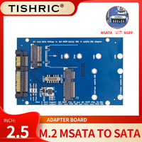 Adaptateur TISHRIC M.2 SATA NGFF / MSATA vers SATA SSD 6.0 Gbit/s – Carte Convertisseur 2-en-1 pour PC Portable et Ordinateur de Bureau