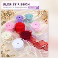 Ruban de fleuriste en organza à queue de poisson, disponible en plusieurs couleurs, pour la décoration de bouquets, l'emballage de fleurs et les cadeaux