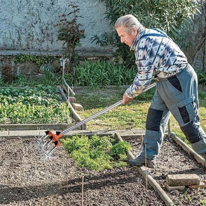 Cultivateur rotatif manuel réglable LTJY, largeur de travail de 15 cm, outil de jardinage en acier inoxydable pour retourner et ameublir la terre - Product Image 2
