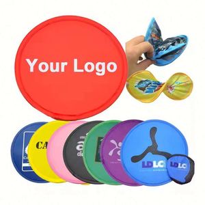 Wholesale Custom Logo Foldable Flyer Nylon Round Fold-Up Flying Disc Case Folding Handheld Fan for Children's Outdoor Activity - Product Image 6