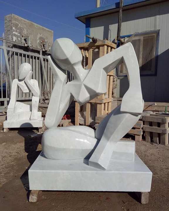 Outdoor Stone Modern Statue Abstract Marble Sculpture for Garden