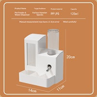Mangeoire automatique pour hamster avec bac à nourriture et à eau intégré, matériau PP résistant à l'eau pour une utilisation en intérieur