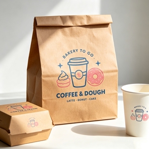 Sac de boulangerie en papier kraft écologique, design portable pour biscuits aux pépites de chocolat et pâtisseries croissants, emballage alimentaire de qualité alimentaire - Product Image 3