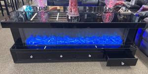 Soporte <span class=keywords><strong>de</strong></span> TV <span class=keywords><strong>de</strong></span> Cristal <span class=keywords><strong>de</strong></span> Lujo <span class=keywords><strong>de</strong></span> Alta Calidad con LED Multicolor, <span class=keywords><strong>Espejo</strong></span> <span class=keywords><strong>de</strong></span> Cristal para Sala <span class=keywords><strong>de</strong></span> Estar, Chimenea - Product Image 5