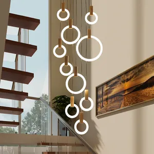 Tasarımcı lobi sanat oturma odası iç fuaye özel altın otel lüks Modern kolye lambaları