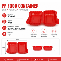 Boîte en PP pour viande et riz de 9*6 pouces, compatible micro-ondes