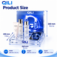 Support d'affichage de maquillage personnalisé OEM d'usine avec rétroéclairage LED de luxe, boîte d'affichage de cosmétiques en acrylique pour l'affichage en magasin de beauté