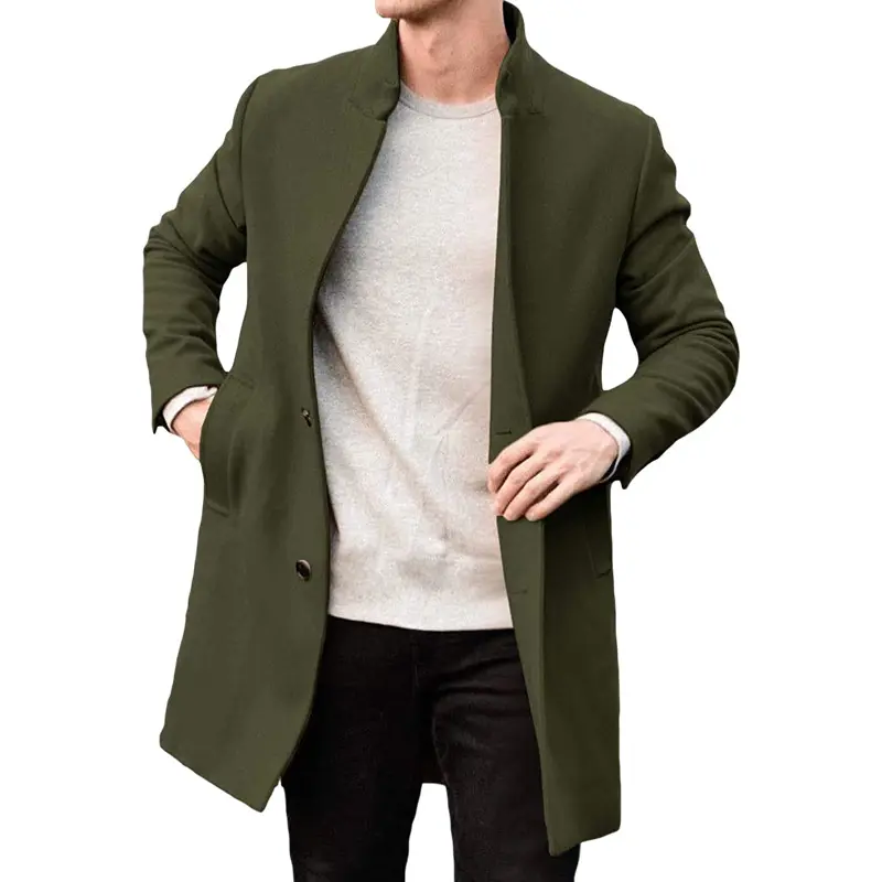 Neue Wintermode 2024 Trends Herren Slim Fit Langärmelige Jackeanzug Wollmäntel