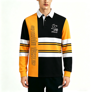 <span class=keywords><strong>Maillot</strong></span> de <span class=keywords><strong>rugby</strong></span> tricoté sans couture en polyester recyclé et coton, <span class=keywords><strong>personnalisable</strong></span>, teint en fil, pour les diplômés de l'école, fabriqué par SMU - Product Image 1