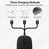 BT 5.2 + 2.4G Mouse Nirkabel Mini Mode Ganda LED Backlit Isi Ulang Klik Senyap Plug-and-Play Laptop iPad Ponsel PC Gamer