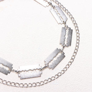 Chaîne de pantalon à double couche en métal, chaîne de taille punk, chaîne de corps décontractée en alliage de zinc, style hip-hop, couleur blanc K - Product Image 3