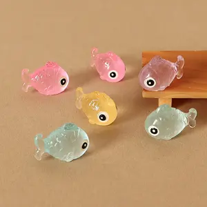 Simulated Miniature Cartoon Night Glow Big Head Fish Handmade DIY Hair Accessories Phone Case Decorative Accessories