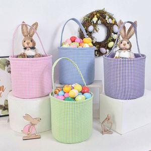 <b>Easter</b> Decoration Tote <b>Basket</b>, Grid-Style Storage Bucket, Atmosphere Ornament Handbag - Product Image 2