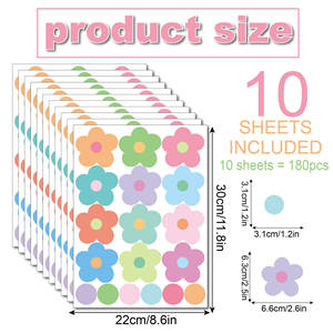 Calcomanía de pared de PVC de dibujos animados pegatinas colorido girasol autoadhesivo decorativo arte de pared pegatina para dormitorio aula - Product Image 5