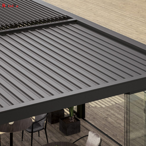 Techo Retráctil bioclimática pérgola de aluminio del louvre sombra con pared de vidrio sistema - Product Image 2