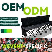 Banc de stade pliable portable pour 6 personnes, extra long, capacité 600 kg, mobilier d'extérieur pliable pour événements sportifs