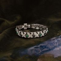 KAMMY Ensemble de bijoux de luxe vintage 4 pièces en alliage de zircon pour femme, comprenant collier, bracelet, boucles d'oreilles et bague, idéal pour mariage, fête, cadeau, vente en gros