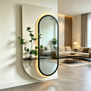 Miroirs décoratifs éclairés pleine longueur avec éclairage LED, support mural pour vase, art mural pour salle de bain et salon de coiffure - Product Image 1