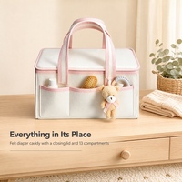 Sac à couches en feutre doux avec 13 compartiments, organisateur de rangement pliable pour table à langer et voyage de bébé