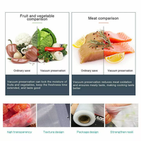 Sacs sous vide réticulés pour la conservation des aliments, ustensiles de cuisine, anti-humidité, 3,5 mil PA/NY, plastique transparent, scellables, produits ménagers