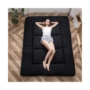 Preto grande chão japonês colchão, 4 "espesso tatami colchão dobrável colchão dobrável para meninos e meninas dormitório pad