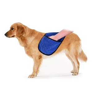 Ultra Absorbent Microfiber Dog Grooming Towel with Hand Pockets Quick Drying Dog Shammy Stocked Feature - Product Image 2