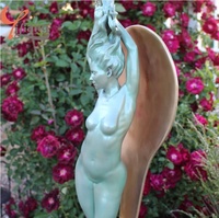 Sculpture en bronze et en laiton sur mesure - « Danseuse dans le vent, Danse lumineuse fluide » - un hommage à la déesse de la nature