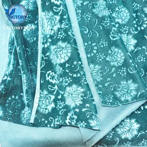 Knit Emboss Rich Velvet Fabric Weft Velour Velvet 96 Polyester 4 Spandex Dyed Velour Emboss Velvet Fabric for Garment Cheong-sam