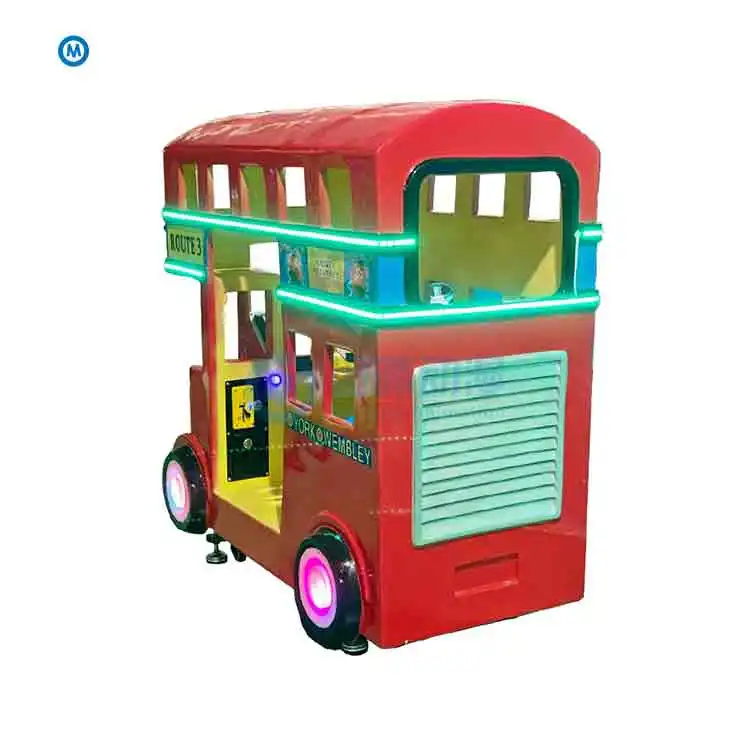 3 Sitz London Bus Fiberglas Schaukel Kinderspiel geräte Arcade Swing Vierseitige Spiel maschine
