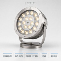 Projecteur LED Submersible Robuste IP68 en Acier Inoxydable 304 DMX512 RGB pour Fontaines, Aménagements Paysagers et Applications Commerciales, Résistant au Feu