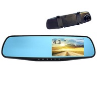 Caméra de tableau de bord miroir HD pour voitures avec miroir à écran tactile complet DVR caméra double caméra avant et arrière