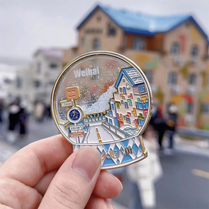 Aimant de réfrigérateur souvenir personnalisé en métal, design logo pays, aimant 3D touristique en alliage de zinc émaillé - Product Image 2