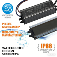 Fuente de Alimentación Conmutada LED Impermeable IP66, Corriente Constante, Tamaño Compacto, 20W 30W 50W 100W 12V 24V, Controlador LED