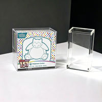 Boîte de rangement portable moderne personnalisée en usine, boîte de présentation en acrylique pour boosters ETB, avec couvercle magnétique, empilable