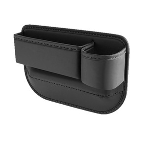 Caja de almacenamiento para el espacio entre asientos de coche, organizador de cuero con portavasos y orificio de carga para el interior del coche - Product Image 2