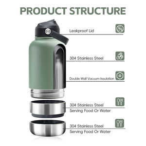 Tompo ขวดน้ำสุนัขเก็บความร้อนแบบ3 in 1สไตล์32ออนซ์แบบพกพาได้ใช้ป้อนสัตว์เลี้ยงที่ทำจากสเตนเลสใช้ในการเดินทางกลางแจ้งโลโก้ที่กำหนดเองของ tompo - Product Image 4