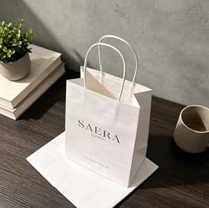 Custom Recycled Kraft Paper Bag for Gifts Packing and Rectangular Take-Away Packaging in Candy Colors with Logo - Product Image 4