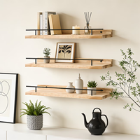 Ensemble d'étagères murales flottantes en bois, disponibles en plusieurs tailles, pour salon, chambre et bureau